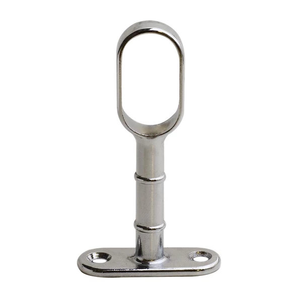 Askı Flanşı Açık Ağız Oval Dolap Elbise Askı Aparatı Boru Tutucu (2 ADET) - 2