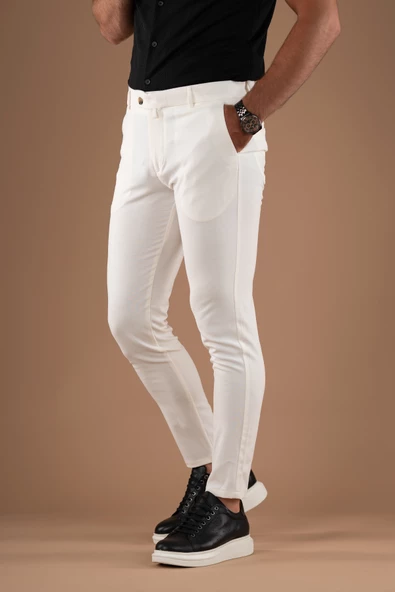 SLİMFİT DAR PAÇA BİLEKTEN ASTARSIZ YAZLIK İNCE KUMAŞ ERKEK SPOR KUMAŞ PANTOLON