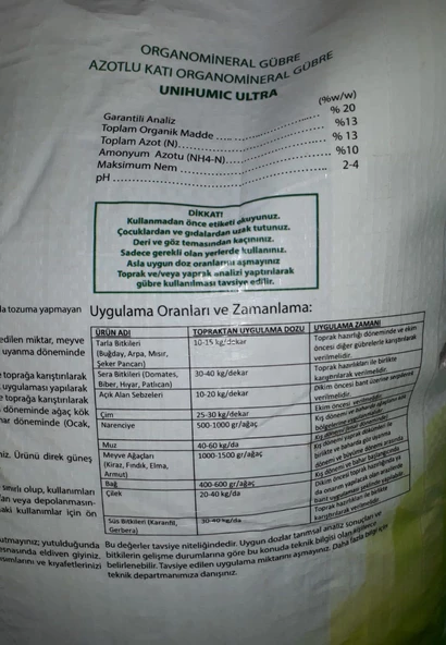 Unihumic Ultra Gübre Çim Gübresi 20 Kg - 2