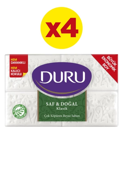 Duru Saf ve Doğal Klasik 4x250 1000 gr 4 Adet Kalıp Sabun