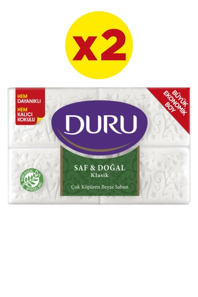 Duru Saf ve Doğal Klasik 4x250 1000 gr 2 Adet Kalıp Sabun