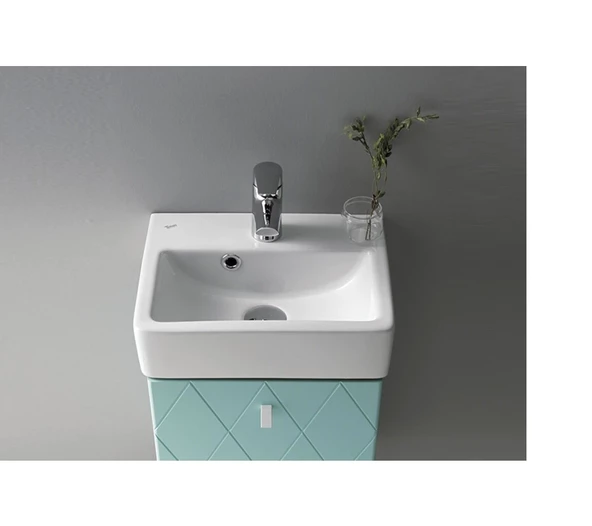 Turkuaz Cerastyle Mini Banyo Tuvalet Lavabosu 28 37 cm