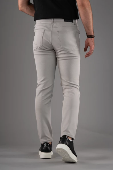 SLİMFİT 5 CEP DAR PAÇA ASTARSIZ MEVSİMLİK KUMAŞ PAMUKLU ERKEK SPOR PANTOLON - Resim 5