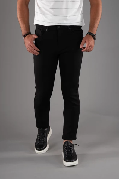 SLİMFİT 5 CEP DAR PAÇA ASTARSIZ MEVSİMLİK KUMAŞ PAMUKLU ERKEK SPOR PANTOLON - Resim 6