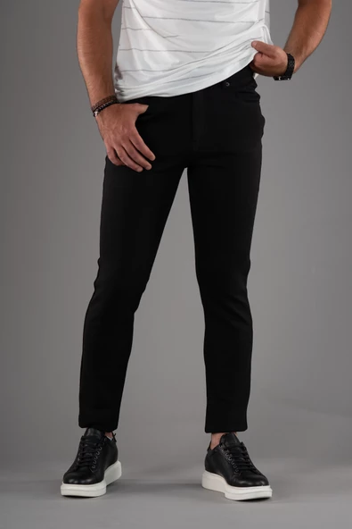 SLİMFİT 5 CEP DAR PAÇA ASTARSIZ MEVSİMLİK KUMAŞ PAMUKLU ERKEK SPOR PANTOLON - Resim 8