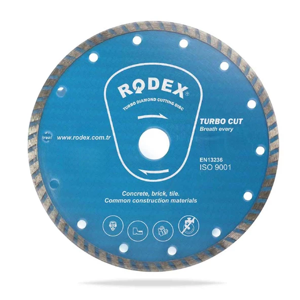 Rodex Ultra Slım Turbo Elmas 180 mm Testere Tuğla Granit Mermer Kesme Kesici Diski