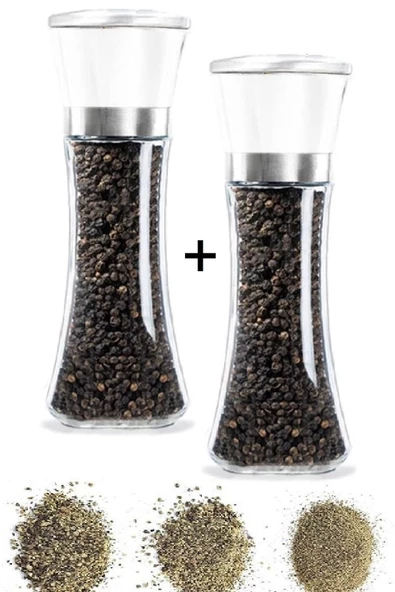 Tilbe Home Seramik Bıçaklı Baharat Öğütücü Tuz Baharat Değirmeni Büyük Boy 2 Adet - Resim 2