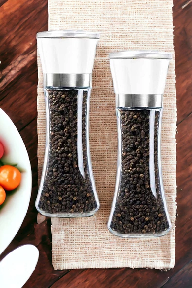 Tilbe Home Seramik Bıçaklı Baharat Öğütücü Tuz Baharat Değirmeni Büyük Boy 2 Adet ürün görseli 1