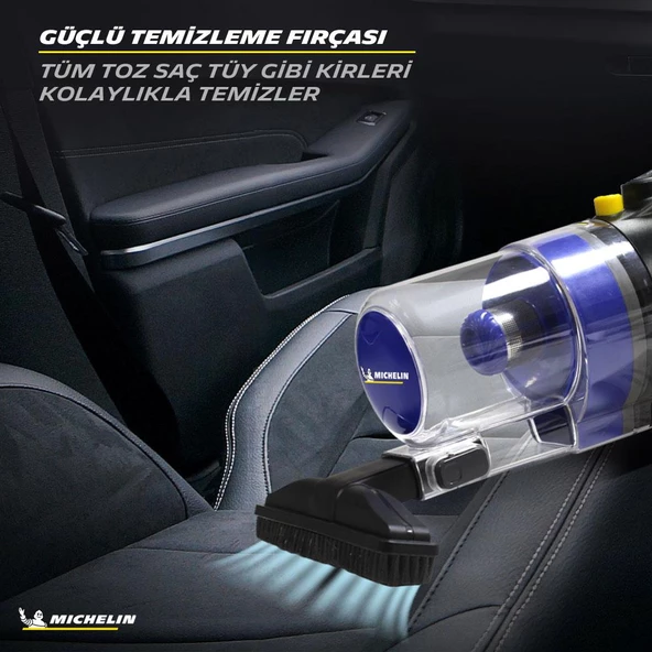Michelin MC33375 12Volt/150Watt Araç Süpürgesi + 4 Parça Aksesuar Seti - 7