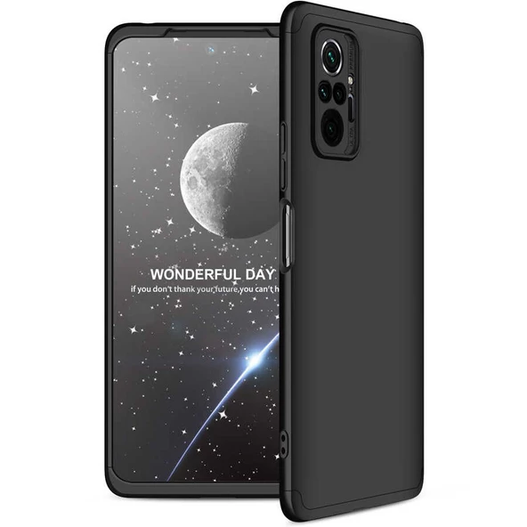 Gpack Xiaomi Redmi Note 10 Pro Kılıf Ays 3 Parçalı Önü Açık Sert Rubber Koruma