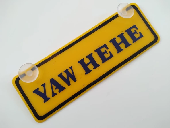 DEKOR SARI PLAKA - YAW HE HE (22x75cm) vantuzlu Pleksi (Dekor Levha) DEKOR PLAKA