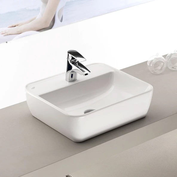 Turkuaz Cerastyle One Lavabo 55x45 cm (Batarya Delikli)