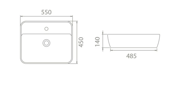 Turkuaz Cerastyle One Lavabo 55x45 cm (Batarya Delikli) - 3