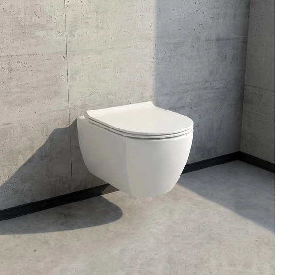 Turkuaz City Rimless Kanalsız Asma Klozet Ve Gala Slim Pp Kapak - 3