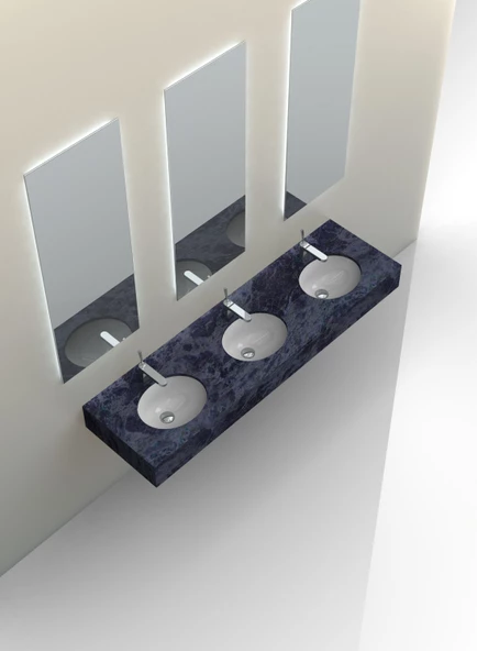 Turkuaz Cerastyle Tezgah Altı Hilton Yapıştırma Lavabo 48x39 cm - 2