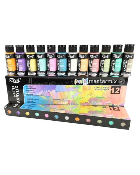 Rich Mastermix Akrilik Boya Pastel Renkler 60cc 12li Set - 2