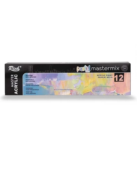 Rich Mastermix Akrilik Boya Pastel Renkler 60cc 12li Set