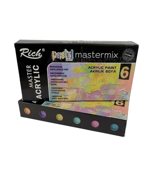 Rich Mastermix Akrilik Boya Pastel Renkler 60cc 6’lı Set