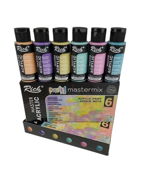 Rich Mastermix Akrilik Boya Pastel Renkler 60cc 6’lı Set - 2