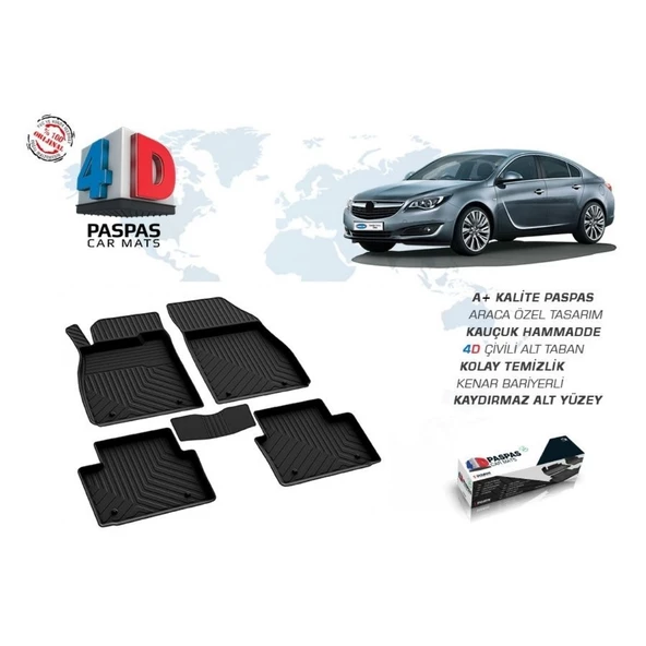 OPEL INSIGNIA 2008-2016 4D SİYAH PASPAS - 4