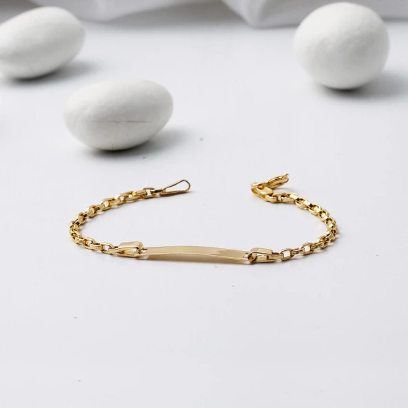 İsimlikli 14 Ayar Altın Çocuk Künyesi - Resim 3