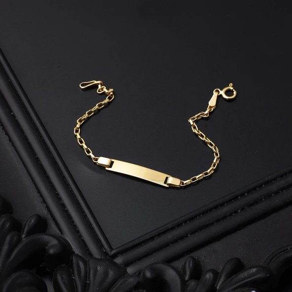 İsimlikli 14 Ayar Altın Çocuk Künyesi - Resim 4