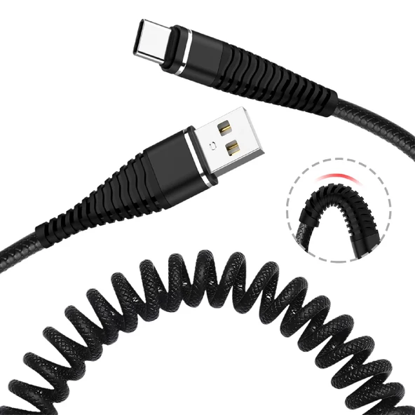 Sprange  T-springy 3.1a Type-C Usb Şarj Ve Data Kablosu 1.2metre