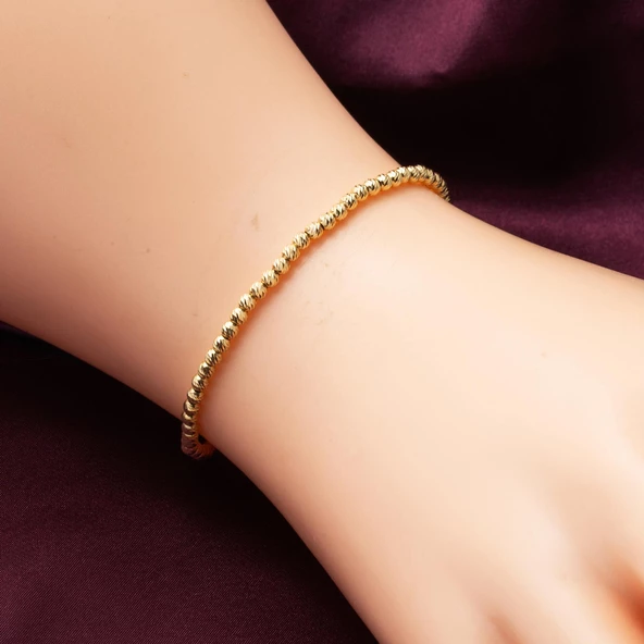 Top Altınlı 14 Ayar Zincir Bileklik - Resim 2