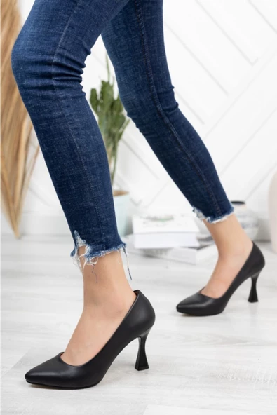 Essen Kadın Kadeh Topuklu Ayakkabı - Siyah Cilt - 3