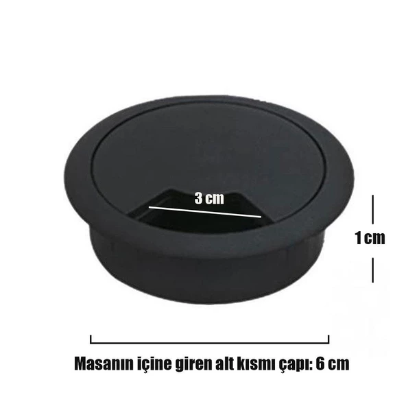 Masa Üstü Kablo Kanalı Deliği Kapağı 6 cm (RENK SEÇİNİZ) - 7