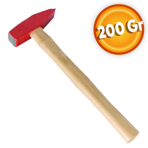 Ahşap Saplı Çekiç Kırmızı 200 Gram ürün görseli