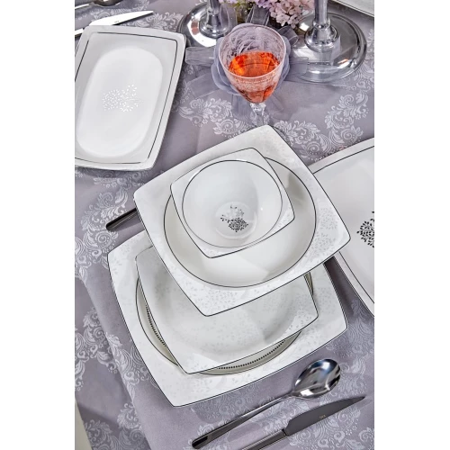 Taç Real Bone Tia Platin 60 Parça 12 Kişilik Yemek Takımı - 8