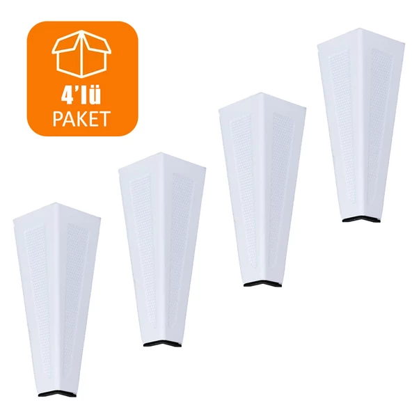 Ovit Desenli Mobilya Koltuk Baza Sehpa Masa Ayağı Metal Ayak 14 Cm Beyaz (4 Adet)