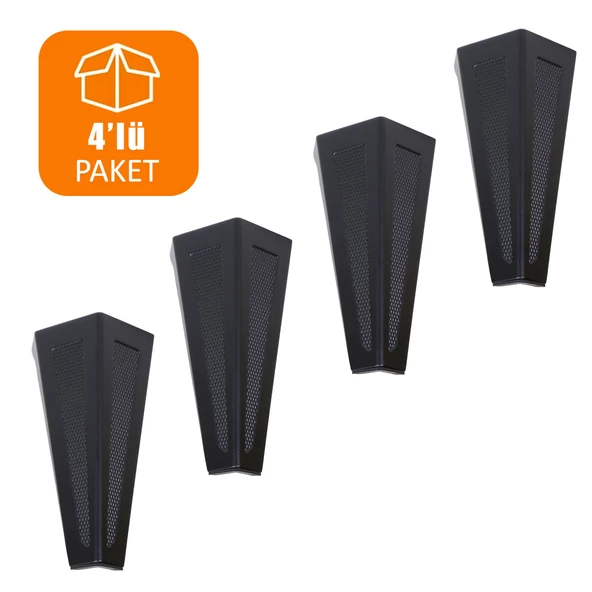 Ovit Desenli Mobilya Koltuk Baza Sehpa Masa Ayağı Metal Ayak 14 Cm Siyah (4 Adet)