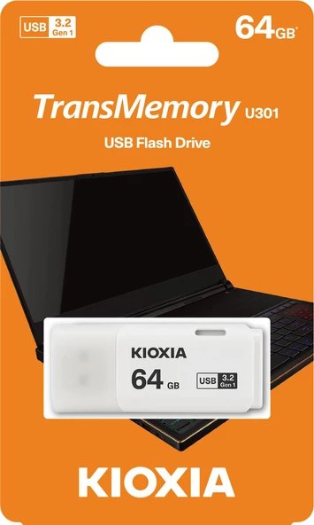 64GB USB3.2 GEN1 KIOXIA BEYAZ USB BELLEK LU301W064GG4