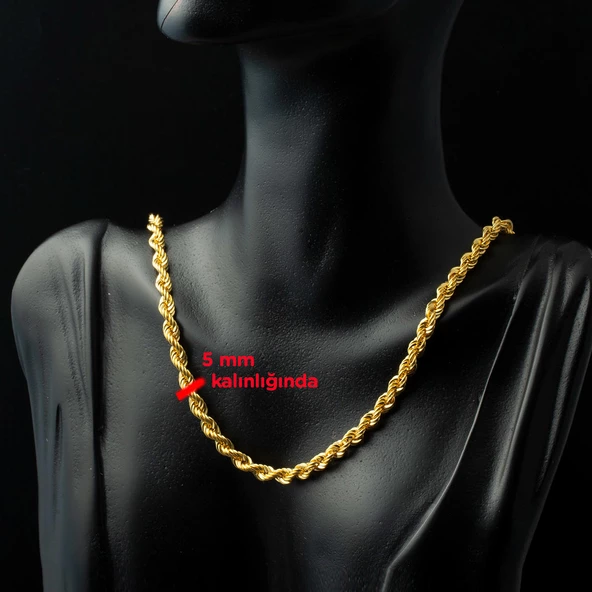Burma Halat 14 Ayar Altın Zincir - 65 cm - Resim 3