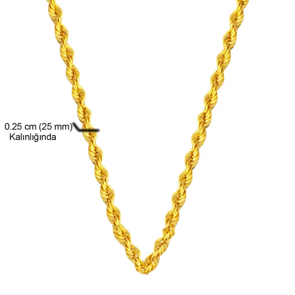 Burma 14 Ayar Altın Zincir - 50 cm - 4