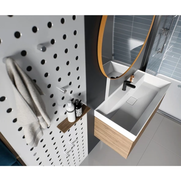 Turkuaz Cerastyle Sharp Etajer Uyumlu Banyo Lavabo 80 48 cm - 3