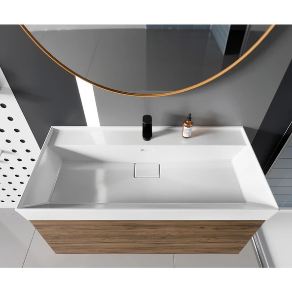 Turkuaz Cerastyle Sharp Etajer Uyumlu Banyo Lavabo 80 48 cm - 2
