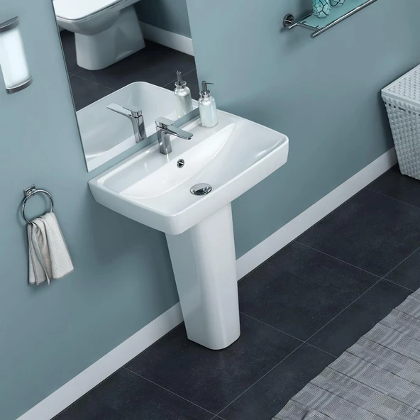 Turkuaz Cerastyle Duru Lavabo 50x40 cm ve Noura Uzun Ayak ürün görseli