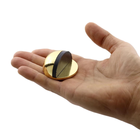 Yarımay Kapı Stoperi Durdurucu Tutucu Tamponu Yapışkanlı Metal Kapı Stopu Gold (5 ADET) - 4