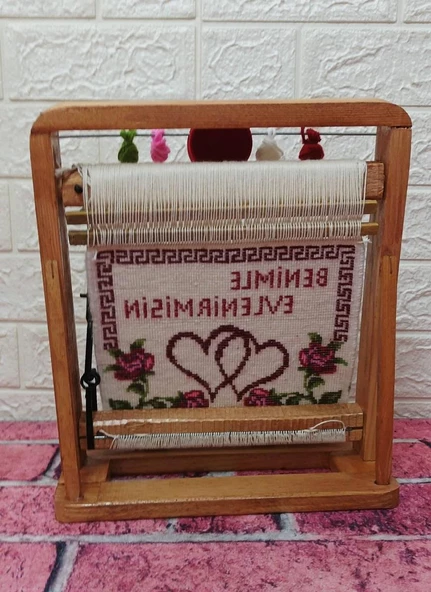 100tel Benimle Evlenirmisin Motifli El Dokuması Hediyelik Halı - 6