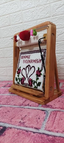 100tel Benimle Evlenirmisin Motifli El Dokuması Hediyelik Halı - 5