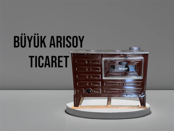 Önem Arısoy Kahverengi Emaye Kuzine Soba Uyuyan Odun Kömür Sobası