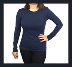 Lacivert Uzun Kollu Kadın T-shirt ürün görseli