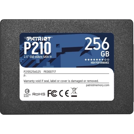 Patriot P210 256GB 500MB/400MB/s Sata 3 2.5" SSD P210S256G25