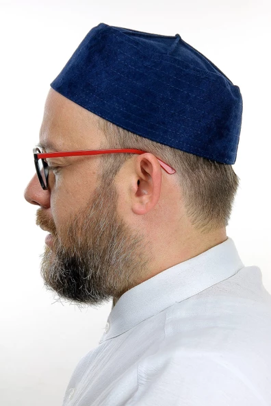 Kubbeli Sert Kalıp Takke - Lacivert - 3