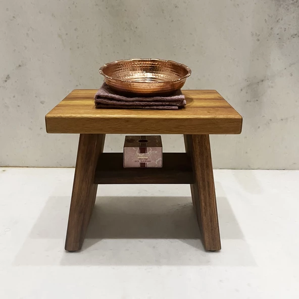 Shark Anatolia Iroko Ahşap Banyo Taburesi Oturak - 2