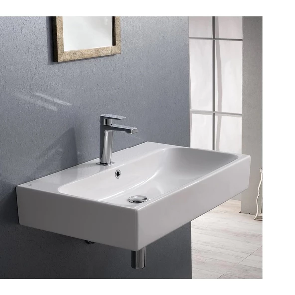 Turkuaz Cerastyle Pinto Etajer Uyumlu Banyo Lavabo 75x47 Cm