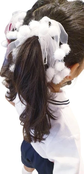 Ponponlu Lastikli Okul Tokası - 3